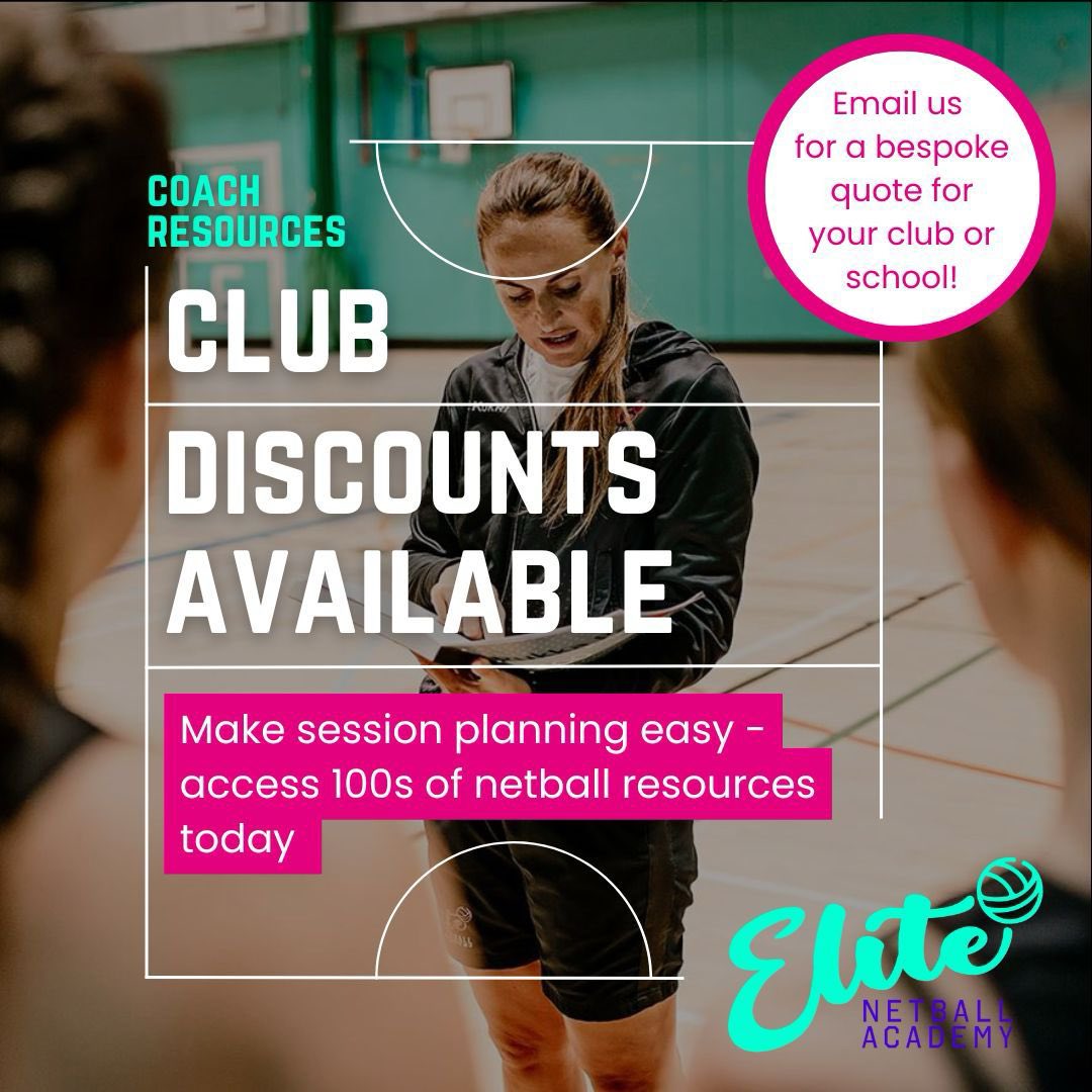 Elite Netball Academy (@netball_elite) on Twitter photo Want to make session planning a breeze?
Access our coach resources, an online library of netball coaching resources for all netball coaches
Discounts available for 2+ coaches from the same club or school
Email us at membership@elitenetballacademy.co.uk for your bespoke quote Want to make session planning a breeze?
Access our coach resources, an online library of netball coaching resources for all netball coaches
Discounts available for 2+ coaches from the same club or school
Email us at membership@elitenetballacademy.co.uk for your bespoke quote