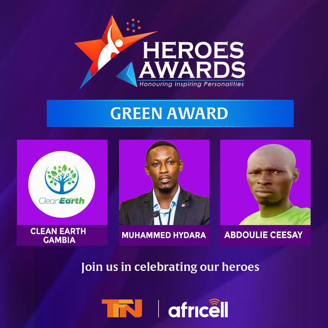 EarthGambia's tweet photo. Clean Earth Gambia has been nominated &amp; shortlisted for the HEROES Award 2025 for the work we have done over the years on climate education, advocacy, conservation and climate justice.

Please click the link below to vote for your Green Award of the year: https://t.co/Lb374nHiDK https://t.co/ULiaWRcr7k