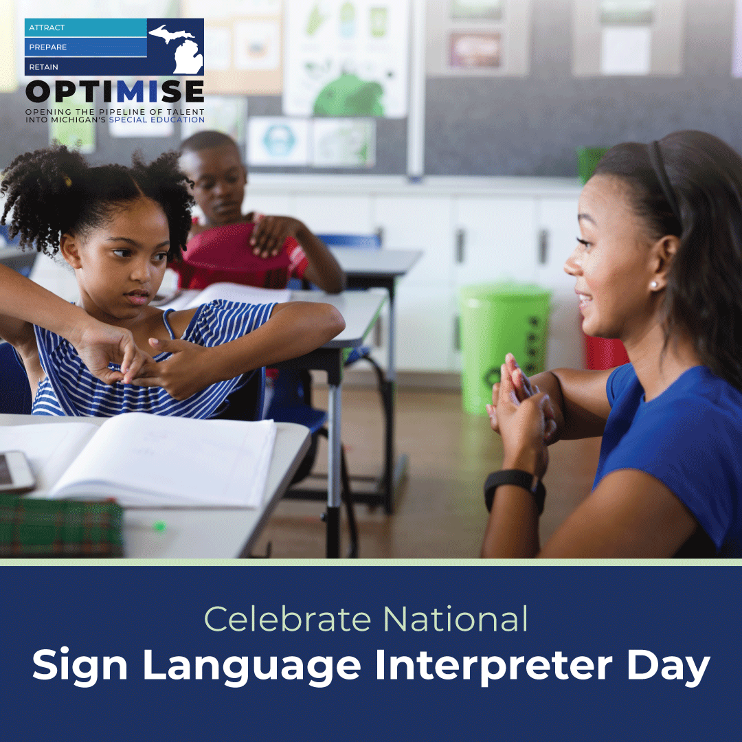 OPTIMISEEDU's tweet image. Honoring the bridges of communication in our schools! ✨ Happy Sign Language Interpreter Appreciation Day to those who make connection possible! #OPTIMISEedu #InterpreterAppreciation