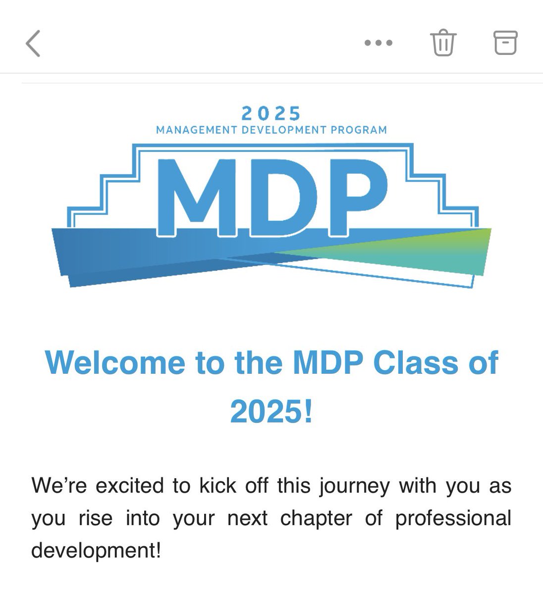Thank you to my leadership team for presenting me this opportunity! MDP 2025 was a goal of mine glad to check it off the list. 

Can’t wait to use this program to continue developing my career. 

#MDP