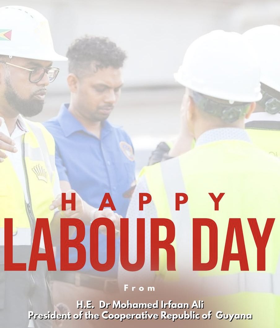 President Dr Irfaan Ali (@presidentaligy) on Twitter photo πππ² πππ² πππ¬π¬ππ π ππππ
ππ¨π«π€ππ«π¬ π‘ππ―π π ππ«π’ππ§π π’π§ π¦π² π π¨π―ππ«π§π¦ππ§π
I greet with great affection and support all workers of Guyana as they join with their colleagues in various countries around the world in observing May Day or πππ² πππ² πππ¬π¬ππ π ππππ
ππ¨π«π€ππ«π¬ π‘ππ―π π ππ«π’ππ§π π’π§ π¦π² π π¨π―ππ«π§π¦ππ§π
I greet with great affection and support all workers of Guyana as they join with their colleagues in various countries around the world in observing May Day or