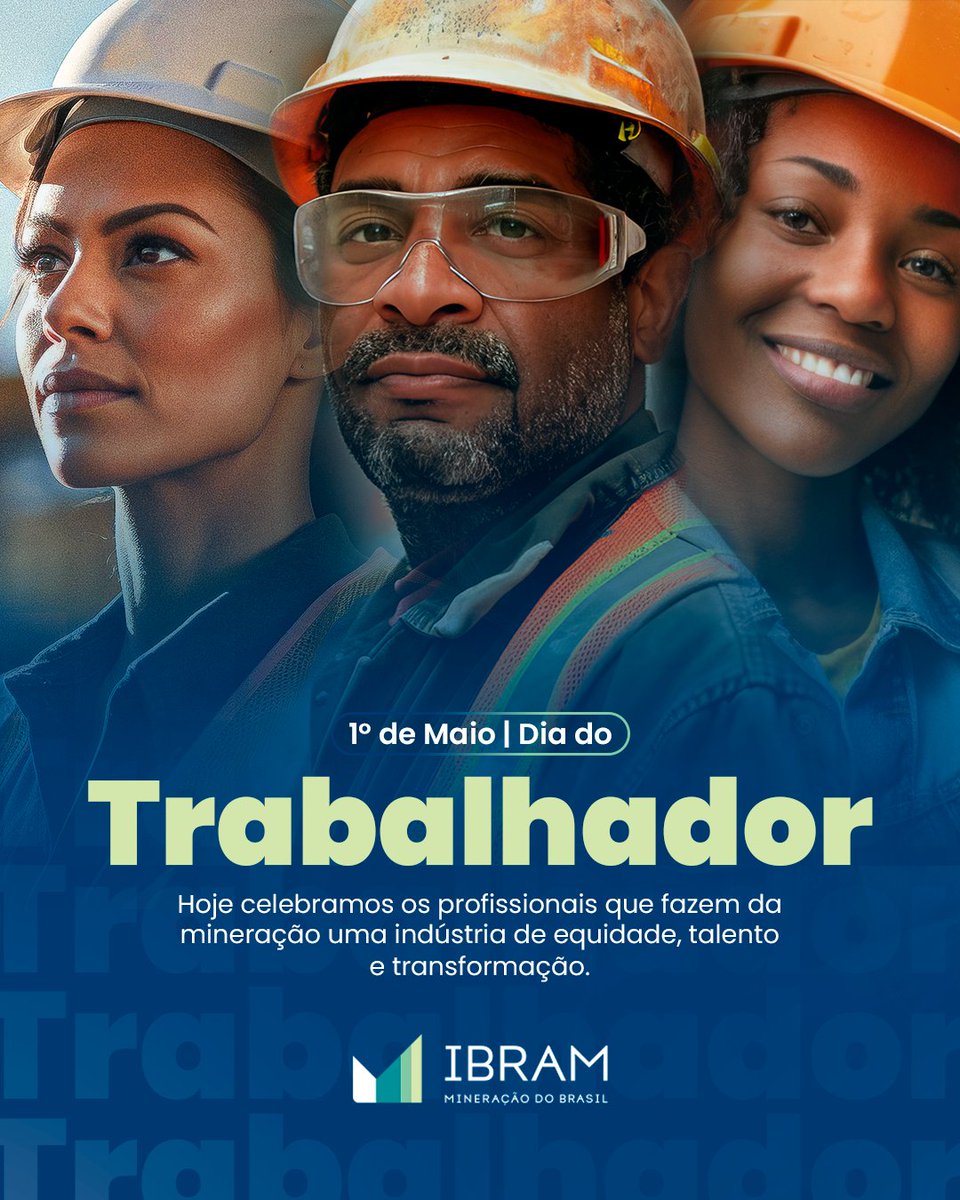 Neste 1º de Maio, celebramos a força e a dedicação de todos(as) os(as) profissionais da mineração. No setor mineral, não há limites para quem sonha alto! Parabéns a quem faz a mineração ser símbolo de progresso e inovação e uma força de transformação social e econômica!