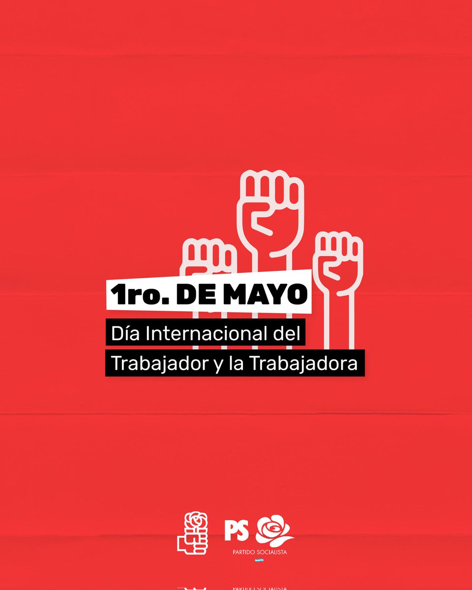 #1DeMayo |  Día Internacional del Trabajador y la Trabajadora

🌹 Desde hace 129 años, nuestro compromiso desde el Partido Socialista, es con las y los trabajadores, y combatiendo la desigualdad.

 (Sigue)