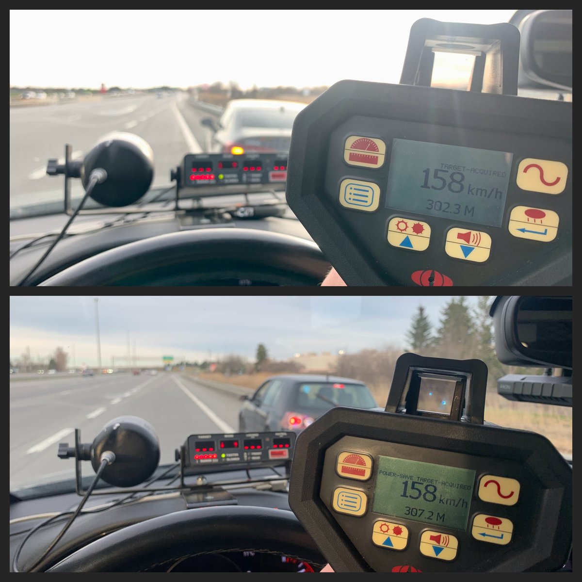 #OttawaOPP stopped these two drivers for #StuntDriving yesterday evening on #Hwy417. One of the drivers was a G2 from the GTA who now has to figure out a way back! 
Both drivers received 30-day driving suspensions and 14-day vehicle impounds. They now face a minimum $2,000 fine,