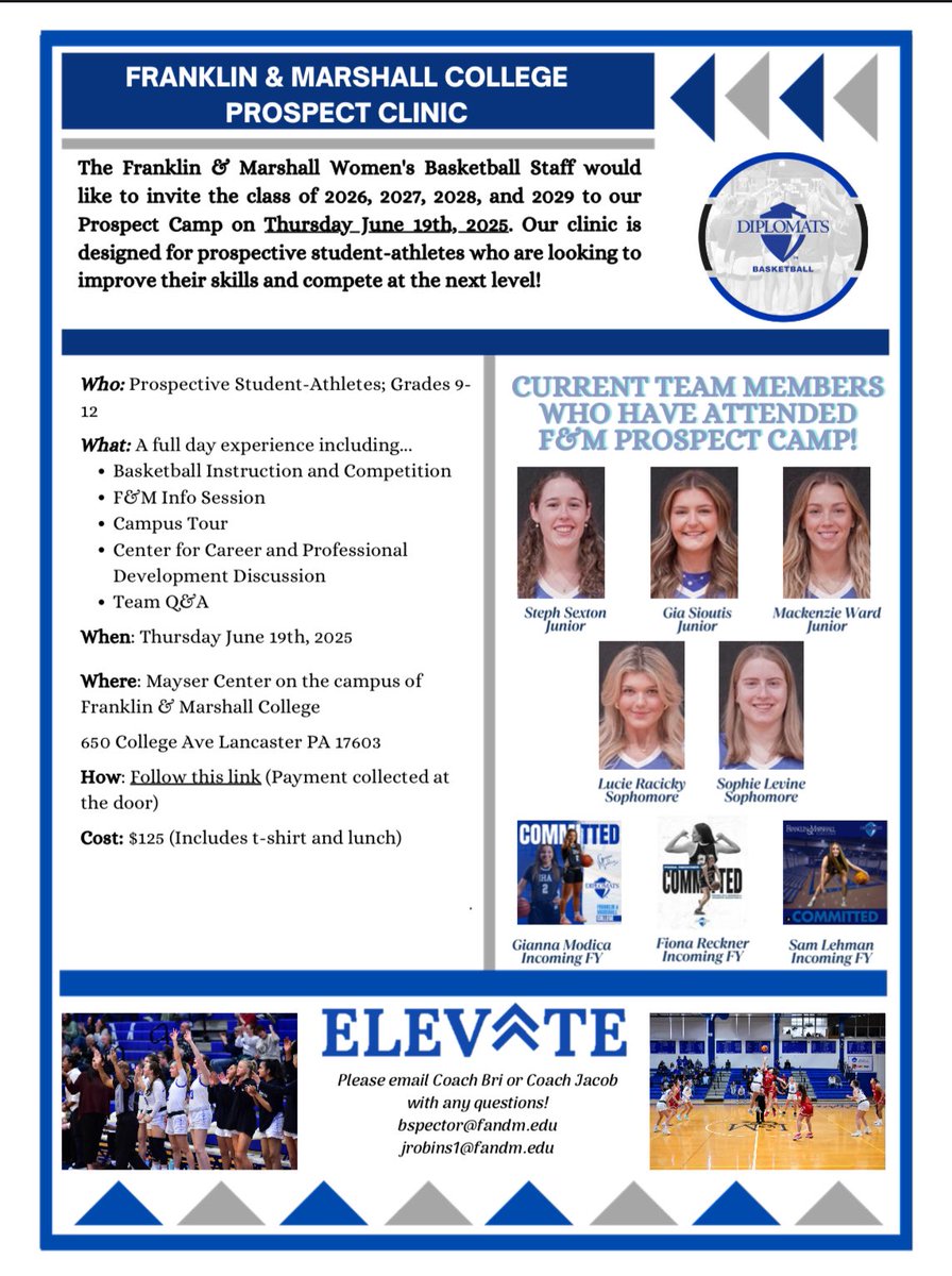 🚨 Upcoming Prospect Camp 🚨

 🗓️ Thursday June 19th

📍 Franklin &amp; Marshall College

🔗  docs.google.com/forms/d/e/1FAI…