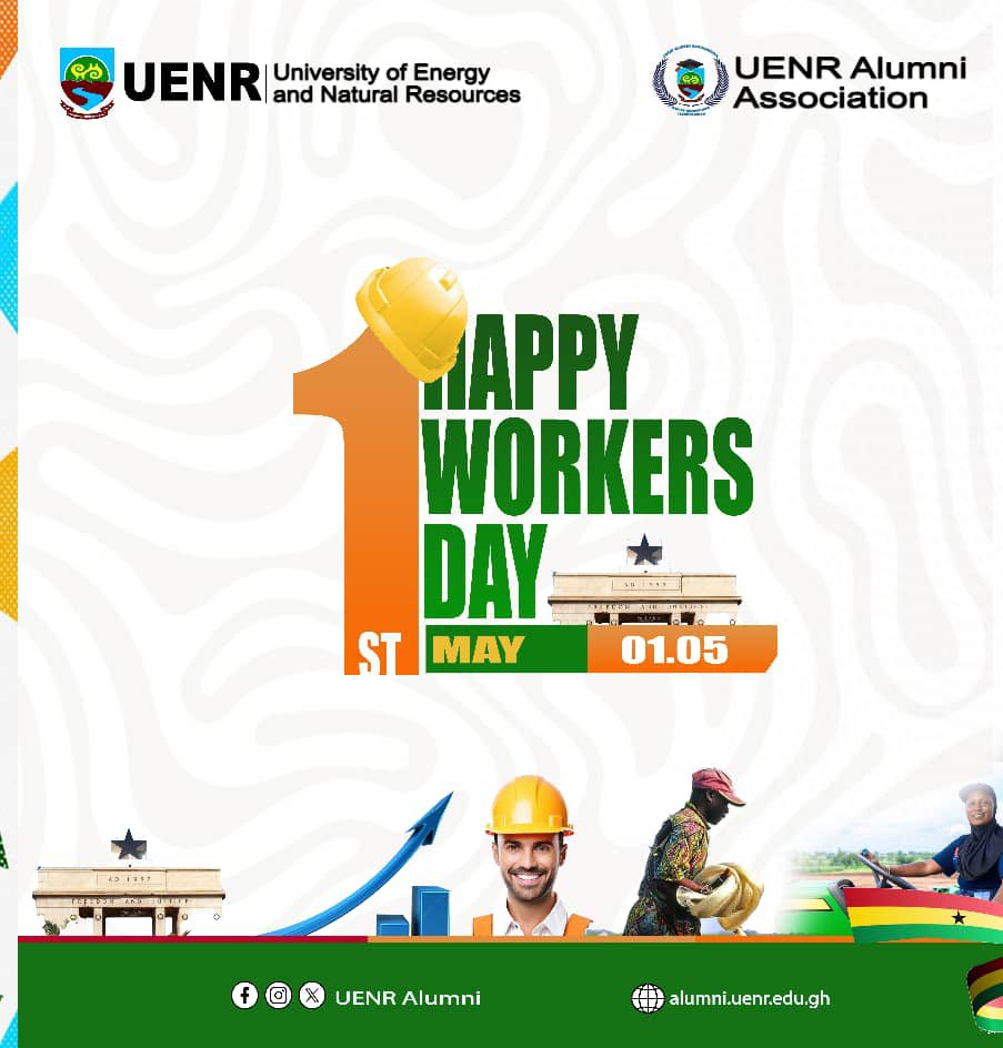 Happy May Day to all workers in Ghana! 

Today, the UENR Alumni Association celebrates the hard work, dedication, and contributions of the Ghanaian workforce. May this day bring joy, recognition, and appreciation for your tireless efforts in building our nation. 

#Alumni
#MayDay