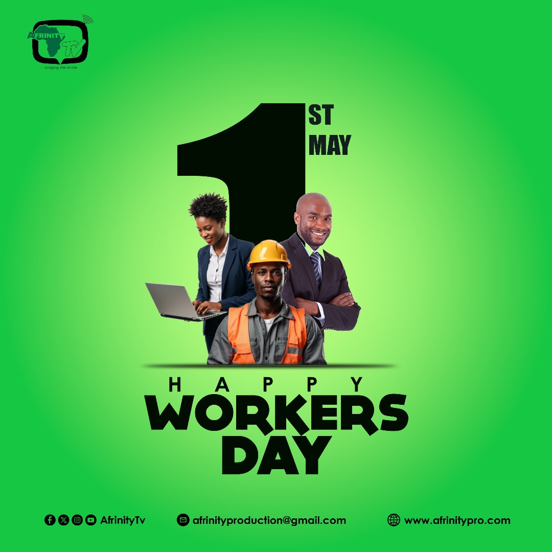 afrinitypro's tweet photo. "Today, we celebrate the hands that build, the minds that innovate, and the hearts that serve. Happy Workers' Day from Afrinity TV — to every worker making the world move forward!"

#LabourDay https://t.co/lvB54ePrqu