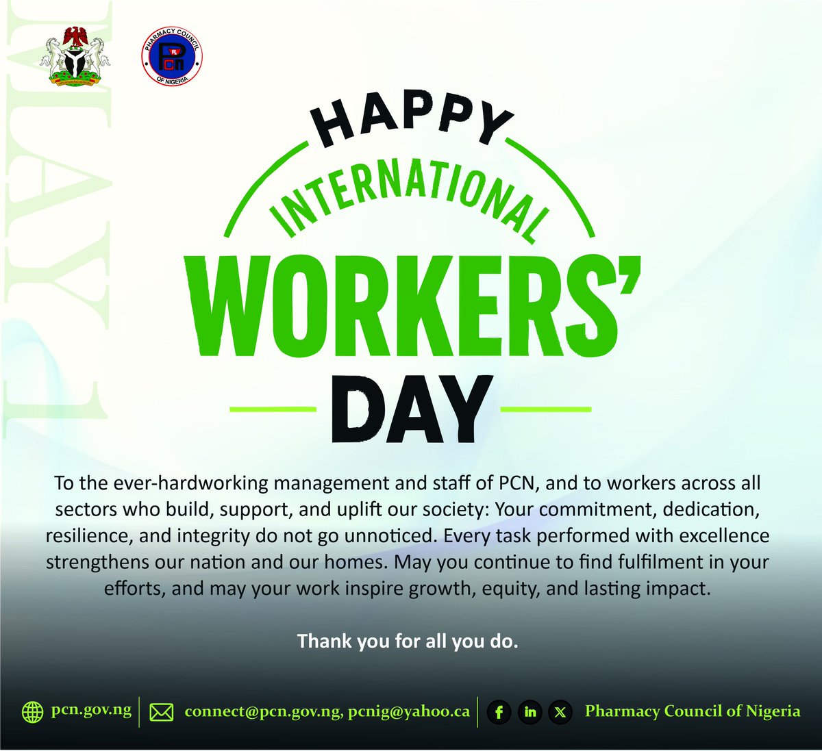 Happy International Workers' Day!

#WorkersDay2025
#InternationalWorkersDay