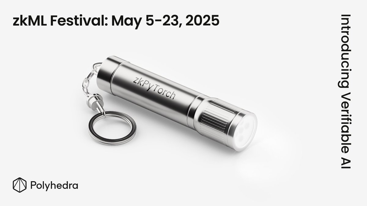 Introducing the zkML Festival — a celebration of verifiable AI running May 5–23.

Live shows, creator collabs, IRL meetups, and new case studies from around the world.

#zkMLfestival details 👇🧵