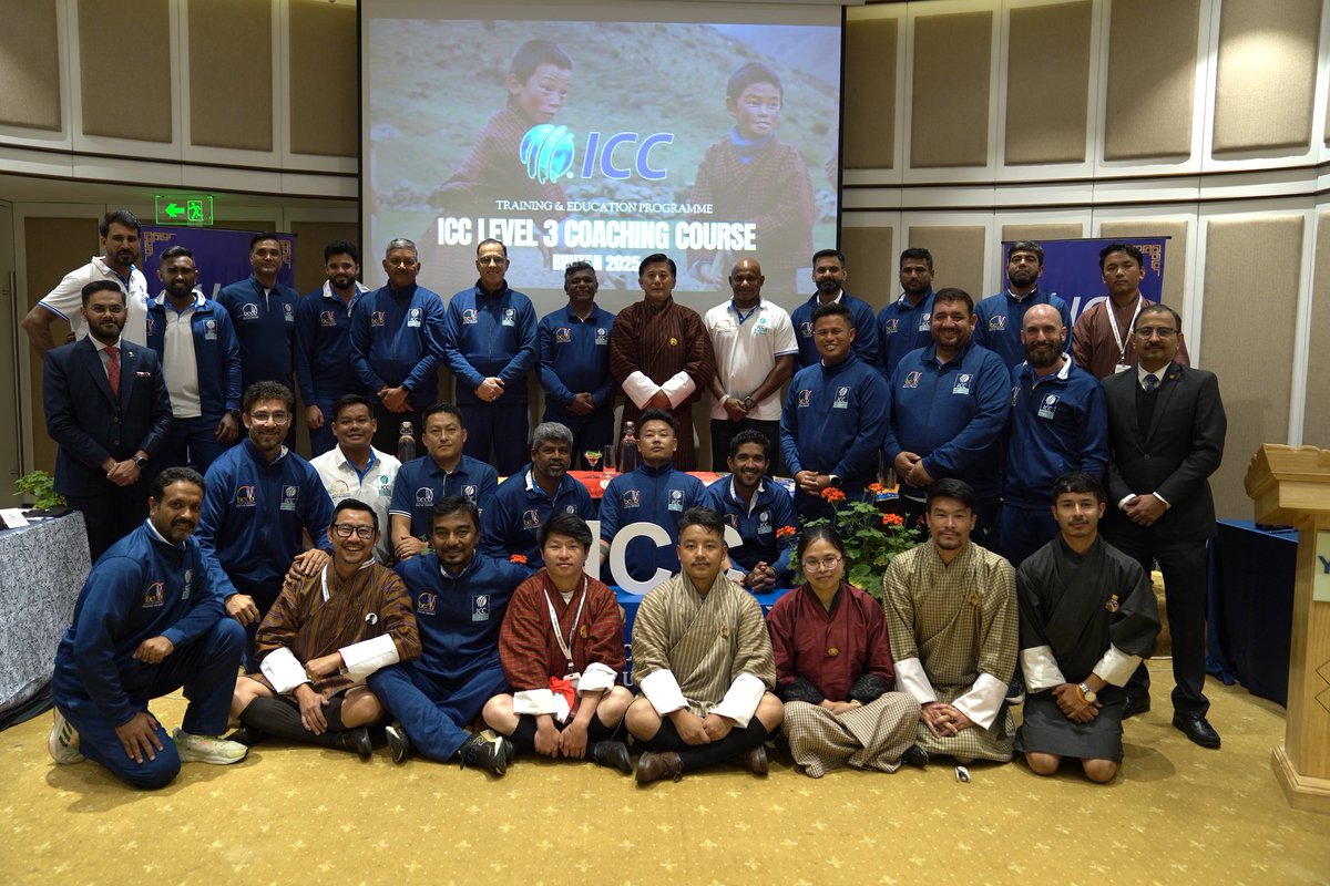 Bhutan Cricket is proud to announce the successful conclusion of the ICC Level 3 Coaching Course, held from 27 April–1 May 2025 in Thimphu, Bhutan. <a href="/ICC/">ICC</a>