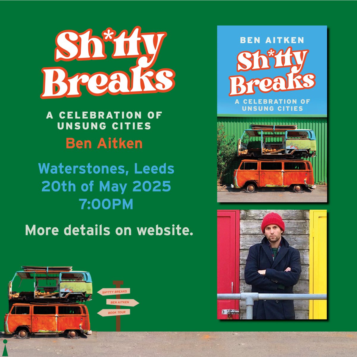 Icon Books (@iconbooks) on Twitter photo On the 20th of May, award-winning travel writer Ben Aitken (<a href="/benaitken85/">Ben Aitken</a>) will be at Waterstones in Leeds (<a href="/WstonesLeeds/">Waterstones Leeds</a>) to celebrate the release of his new book Sh*tty Breaks: A Celebration of Unsung Cities.
Tickets here: waterstones.com/bookshops/leed… On the 20th of May, award-winning travel writer Ben Aitken (<a href="/benaitken85/">Ben Aitken</a>) will be at Waterstones in Leeds (<a href="/WstonesLeeds/">Waterstones Leeds</a>) to celebrate the release of his new book Sh*tty Breaks: A Celebration of Unsung Cities.
Tickets here: waterstones.com/bookshops/leed…