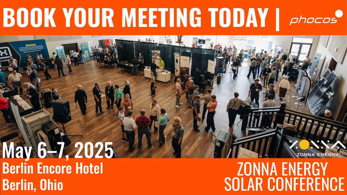 phocos's tweet image. Phocos will be at the Zonna Energy Solar Conference in Ohio, May 6–7. We’re booking meetings now—so reach out before next week to schedule time with us.

Email: Justin.Robinson@phocos.com

#Phocos #ZonnaEnergy #SolarConference #OffGridSolutions