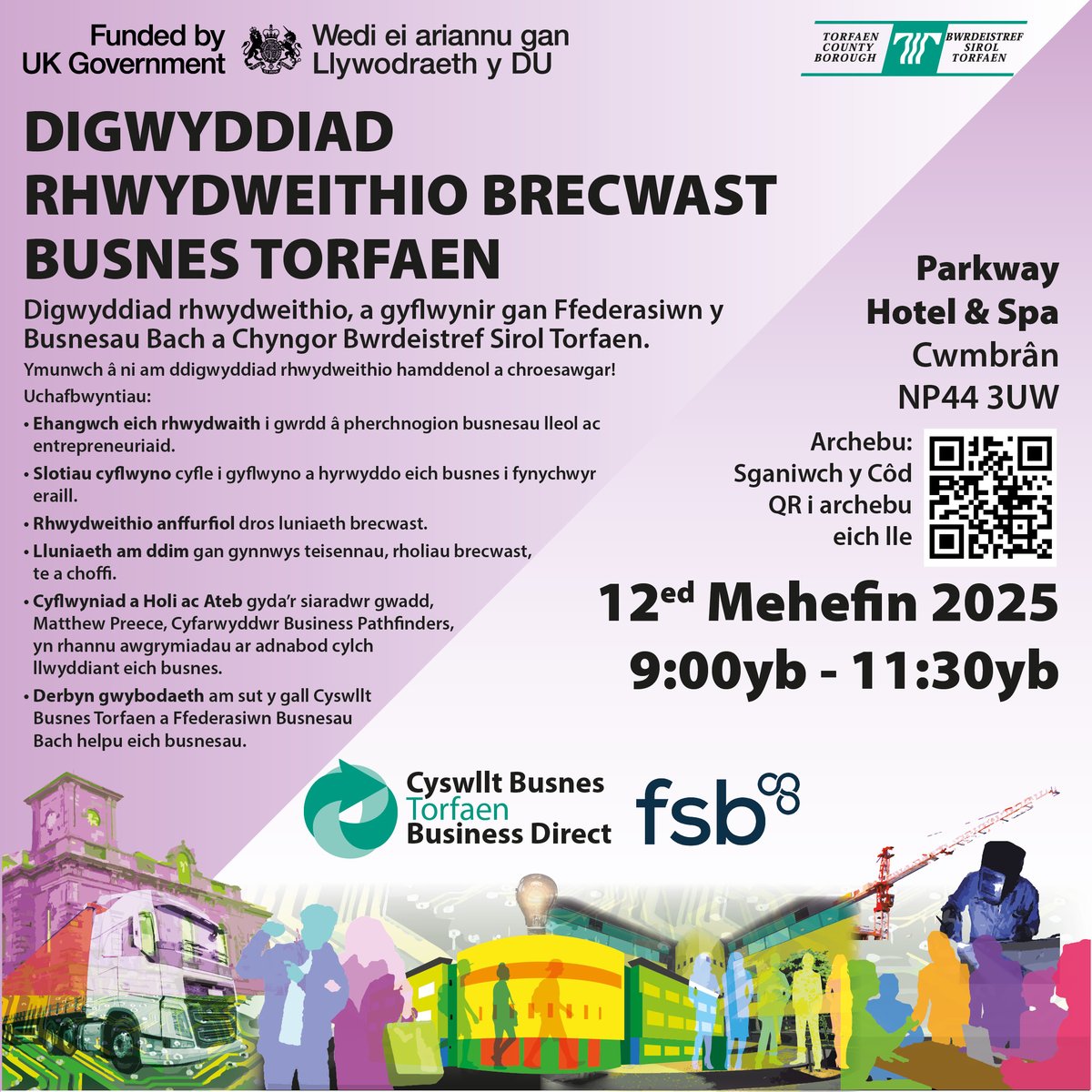 Torfaen Business Direct (@torfaenbiz) on Twitter photo Cyflwynir i chi gan <a href="/FSB_Wales/">Wales FSB Cymru</a> a <a href="/torfaencouncil/">Torfaen Council 🏴🇺🇦</a>
📅12 Mehefin
🕘9:00 - 11:30yb
📍Gwesty Parkway, Cwmbrân
😃Ymunwch am ddigwyddiad rhwydweithio hamddenol a chroesawgar!
⭐️Cwrdd â pherchnogion busnes & entrepreneuriaid
⭐️Hyrwyddo eich busnes
Archebu yma👉events.fsb.org.uk/en/8d2bI2X7/g/… Cyflwynir i chi gan <a href="/FSB_Wales/">Wales FSB Cymru</a> a <a href="/torfaencouncil/">Torfaen Council 🏴🇺🇦</a>
📅12 Mehefin
🕘9:00 - 11:30yb
📍Gwesty Parkway, Cwmbrân
😃Ymunwch am ddigwyddiad rhwydweithio hamddenol a chroesawgar!
⭐️Cwrdd â pherchnogion busnes & entrepreneuriaid
⭐️Hyrwyddo eich busnes
Archebu yma👉events.fsb.org.uk/en/8d2bI2X7/g/…