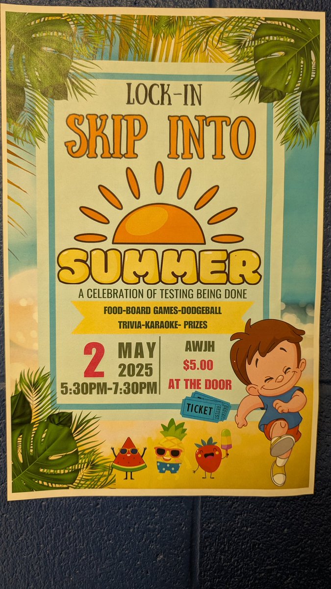 We are looking forward to our "Skip Into Summer" event hosted by student council this Friday! Tickets are $5 and the event will be 5:30 to 7:30! #BeInvolved