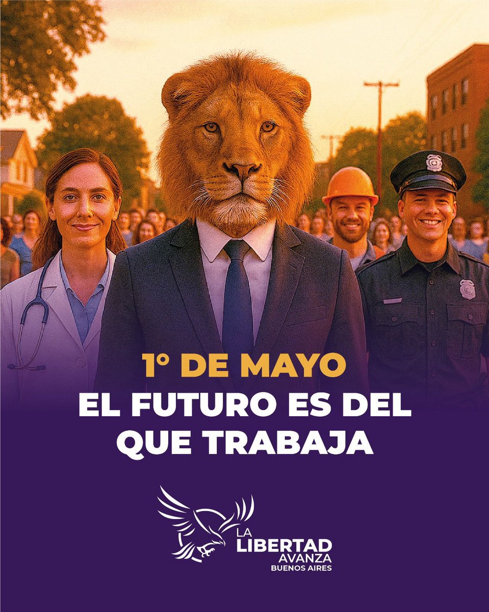 💪🏼 Feliz Día del Trabajador a todos los bonaerenses que, con esfuerzo y convicción, empujan cada día para hacer grande a nuestra Provincia. Personas de bien, que no se rinden, sino que construyen, que producen y que sueñan.

Muy pronto, las banderas de la libertad flamearán en