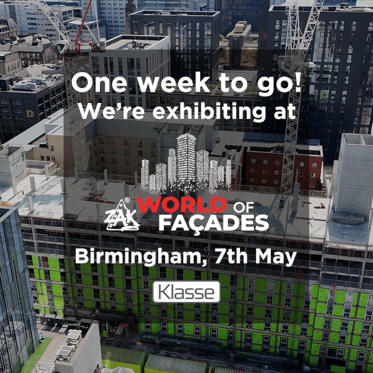 There's just one week until Zak World of Façades! 

Visit our stand to explore our extensive range of building envelope solutions, including external sheathing boards, high-performance rainscreen insulation.

Register - facades.uk.com