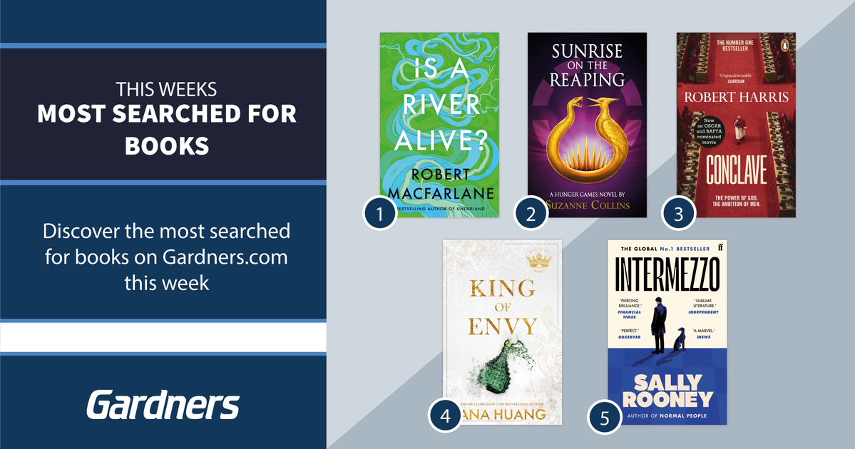 Gardners (@gardners) on Twitter photo Searching for something new? 🔎✨
Is a River Alive? by <a href="/RobGMacfarlane/">Robert Macfarlane</a> is finally here! King of Envy, the 5th in Anna Huang’s Kings of Sin series, also released this week. And for those patiently waiting, Intermezzo’s paperback is coming very soon!
Find it all on #Gardners! Searching for something new? 🔎✨
Is a River Alive? by <a href="/RobGMacfarlane/">Robert Macfarlane</a> is finally here! King of Envy, the 5th in Anna Huang’s Kings of Sin series, also released this week. And for those patiently waiting, Intermezzo’s paperback is coming very soon!
Find it all on #Gardners!