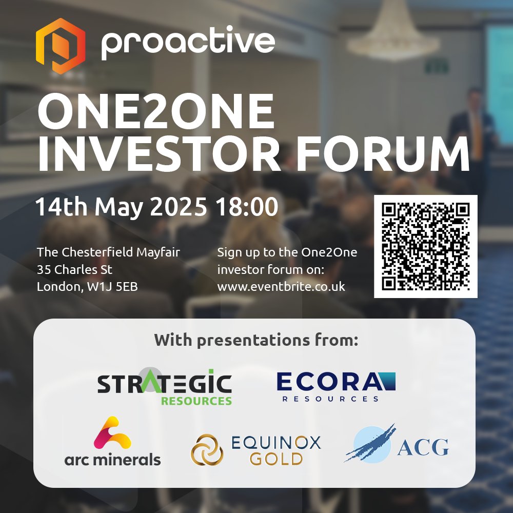 Join #ARCM at @proactive_UK's One2One Investor Forum in London

#ArcMinerals #ARCM #CopperMining #Zambia  #ZambianCopperBelt #Botswana #MineralExploration #Copper