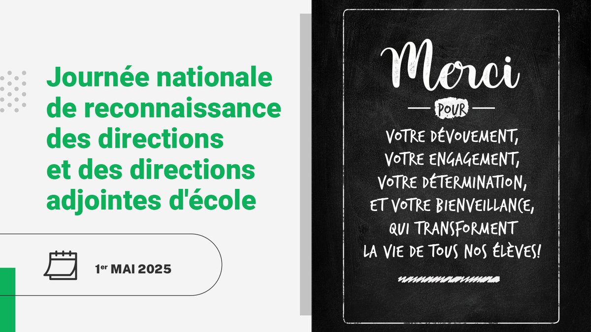 🎉Journée nationale des directions et des directions adjointes d’école 🎉 

En cette journée qui nous est dédiée, nous souhaitons mettre en lumière le rôle indispensable que jouent les directions et directions adjointes dans la vitalité de nos écoles francophones.