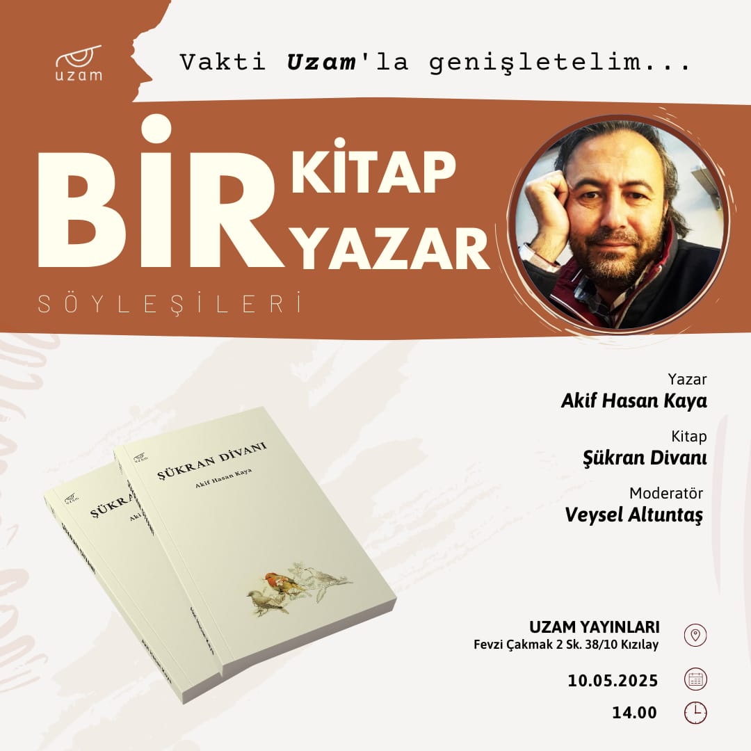 Bekleriz... 

10 Mayıs Cumartesi
14.00 - Uzam/Ankara