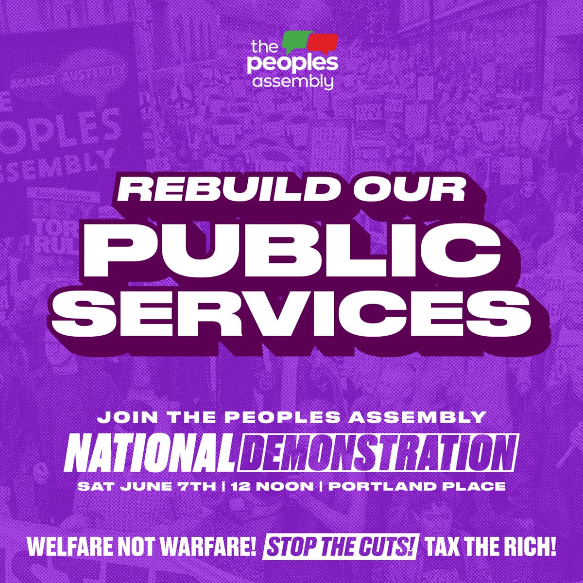 PCS Union (pcs.org.uk) (@pcs_union) on Twitter photo Join the <a href="/pplsassembly/">People's Assembly</a> national demo in London on 7 June in demanding:
- No to Austerity 2.0 - Fund our public services.
- Tax the Rich ā Empower workers, not big business.
- Welfare, not Warfare ā Stop attacks on disabled people
pcs.org.uk/news-events/ne⦠Join the <a href="/pplsassembly/">People's Assembly</a> national demo in London on 7 June in demanding:
- No to Austerity 2.0 - Fund our public services.
- Tax the Rich ā Empower workers, not big business.
- Welfare, not Warfare ā Stop attacks on disabled people
pcs.org.uk/news-events/neā¦