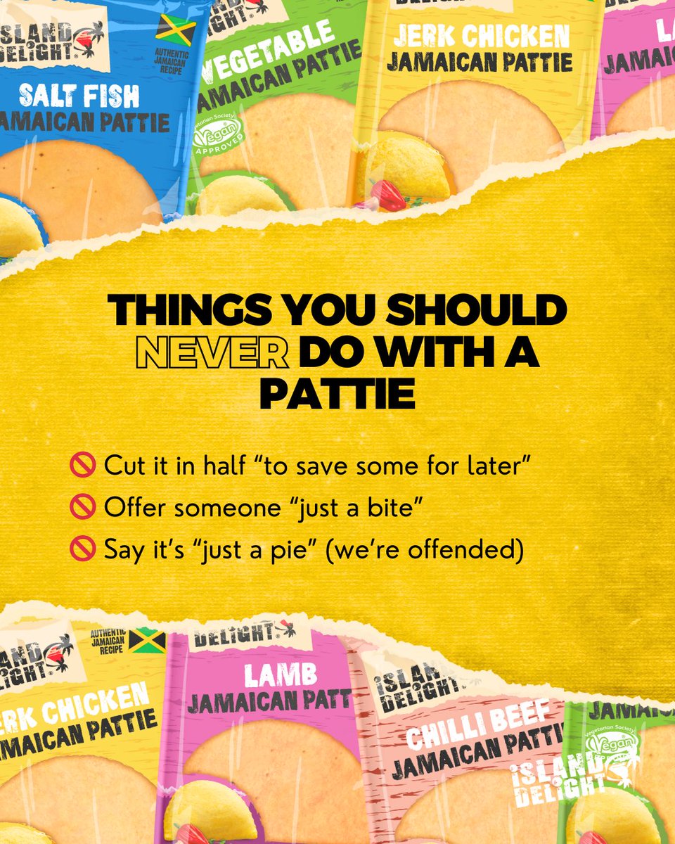 Some things are just common sense…

What’s your pattie red flag? Drop it below 🚩

#IslandDelight #JamaicanPatties #RedFlags