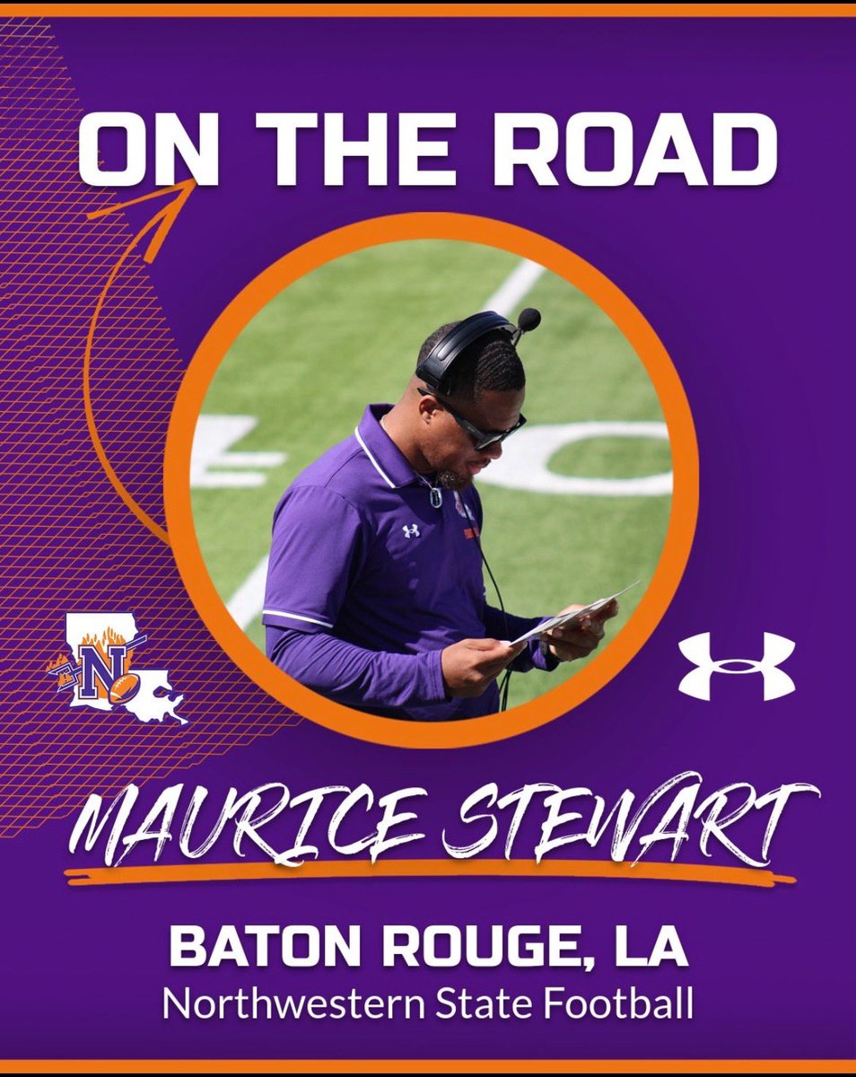 Maurice “Moe” Stewart Jr. (@coachmoenwst) on Twitter photo Baton Rouge! On the hunt for the next Bayou BALLER. See you soon 🟠🟣 Baton Rouge! On the hunt for the next Bayou BALLER. See you soon 🟠🟣