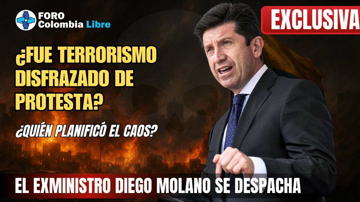 𝘍𝘖𝘙𝘖 𝘊𝘖𝘓𝘖𝘔𝘉𝘐𝘈 𝘓𝘐𝘉𝘙𝘌 (@forocolombiax) on Twitter photo 🚨 HOY | 7:00 PM
EN VIVO por <a href="/ForoColombiaX/">𝘍𝘖𝘙𝘖 𝘊𝘖𝘓𝘖𝘔𝘉𝘐𝘈 𝘓𝘐𝘉𝘙𝘌</a>
¿Fue terrorismo disfrazado de protesta?
El exministro de defensa Diego Molano <a href="/Diego_Molano/">Diego Molano Aponte</a> rompe el silencio sobre el estallido social.
Quema, caos, infiltración y poder.
Colombia merece saber la verdad.
📡 Transmisión en:
YouTube: 🚨 HOY | 7:00 PM
EN VIVO por <a href="/ForoColombiaX/">𝘍𝘖𝘙𝘖 𝘊𝘖𝘓𝘖𝘔𝘉𝘐𝘈 𝘓𝘐𝘉𝘙𝘌</a>
¿Fue terrorismo disfrazado de protesta?
El exministro de defensa Diego Molano <a href="/Diego_Molano/">Diego Molano Aponte</a> rompe el silencio sobre el estallido social.
Quema, caos, infiltración y poder.
Colombia merece saber la verdad.
📡 Transmisión en:
YouTube: