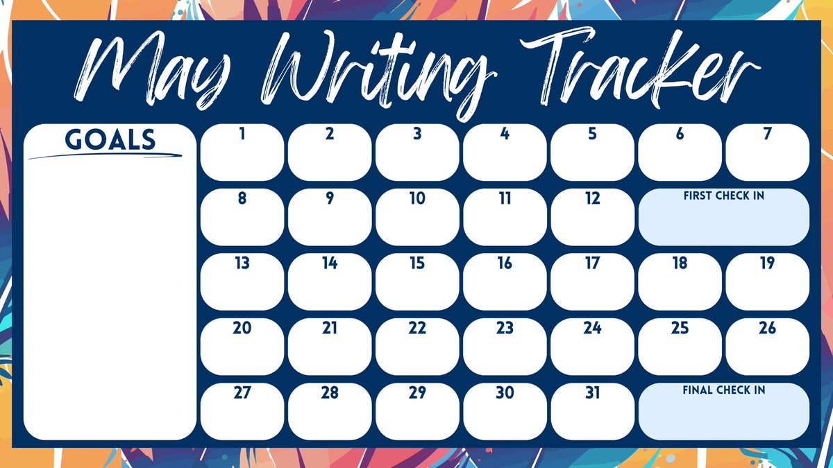 It’s the first day of May, which means a new writing tracker to help you keep up with your writing goals!