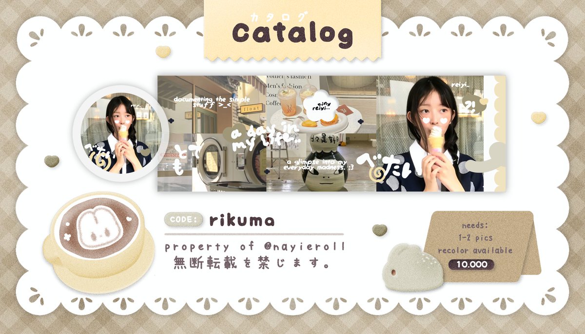 nayieroll's tweet image. ♡ ׁ ₊ help rt? thank you! 💢

aloo teman —timun ⑅ 🍎⭐️ 𓂃 𓈒 kenalin anak baru aku yang siap di ospek, ini dia “Rikuma!” 🌱 jika ada kesamaan dengan BA lain, kasih tau aku ya! ⓘ 𓈃 🍀🖌️ ﹫anyway, this layout UFS yup! 𓂅 ☆ check ALT first! 🥕👧🏻  𓂋  ࣪ 

#zonauang #zonaba