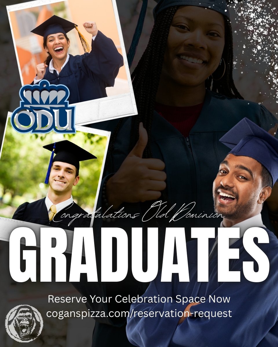 CogansGhent's tweet image. Celebrating ODU graduation on May 9th, 10th, or 17th? Reserve your table now at Cogans Pizza North or Cogans Pizza Ghent before we fill up. 
 
. 
 
#CogansGhent #CogansNorth #GraduationReservation #GroupDining #NorfolkPizza 
 
. 
 
coganspizza.com/odu-graduation…