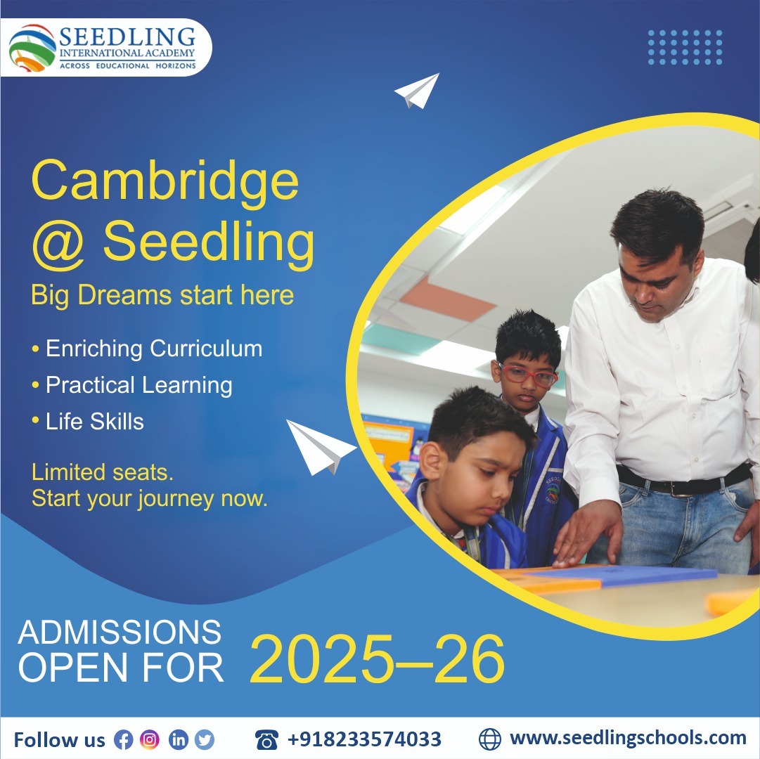 IntSeedling's tweet image. Join the Cambridge Programme at Seedling and give your child a head start with an enriching curriculum, practical learning, and essential life skills.

Admissions Open for 2025–26. Limited seats!

visit seedlingschools.com to apply.

#CambridgeAtSeedling #AdmissionsOpen