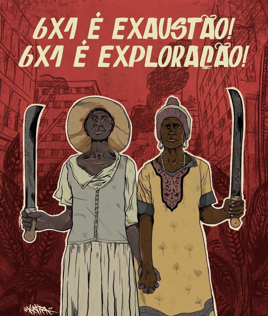 Hedflow's tweet image. #1deMaio é dia de lembrar que nada se constrói sem a classe trabalhadora. A luta por melhores salários, condições dignas de trabalho e benefícios reais é urgente, e o fim da escala 6x1 precisa estar no centro dessa batalha.

Descanso é direito, não privilégio!

🎨 @catirao