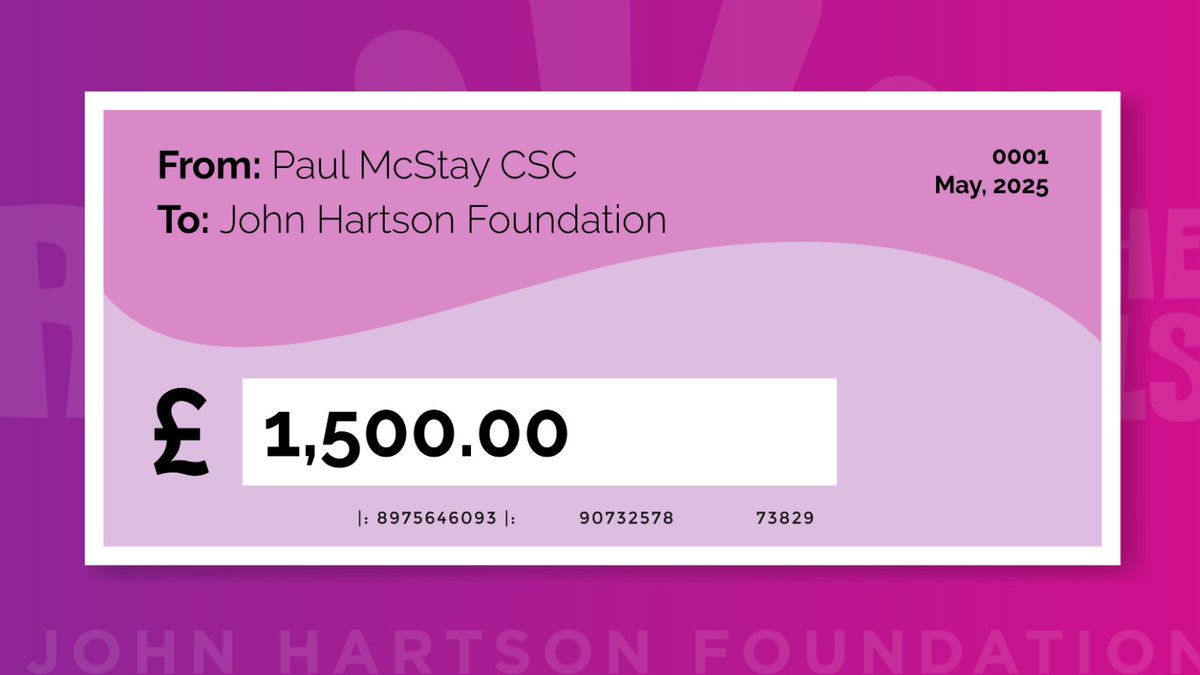 A huge thank you to Paul McStay CSC for the incredible donation of £1,500.00! 🎉

Your generosity helps us continue the work of the John Hartson Foundation. We’re truly grateful for your support.

#GrabLifeByTheBalls #JHF #Donation #Charity