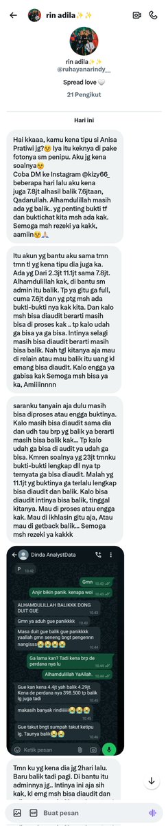 Ka jangan mau dan jangan percaya ya plis liat ini dia kelompok penipu juga @/ruhayanarindy__ aku korban nya dan udh banyak korban nya