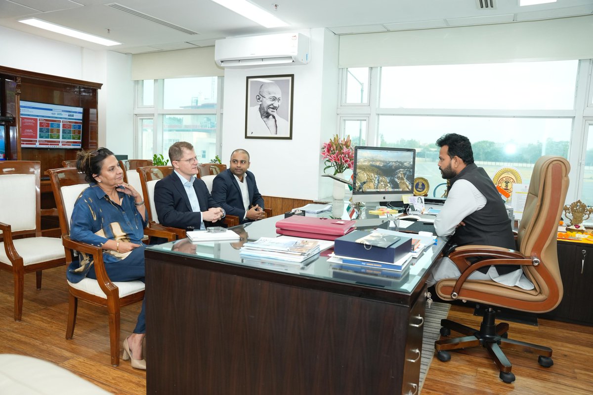 Noida International Airport (@niairport) on Twitter photo We had the privilege of presenting an update on the #NIAirport project to the Hon’ble Minister of Civil Aviation, Shri <a href="/RamMNK/">Ram Mohan Naidu Kinjarapu</a>. We remain grateful for his continued guidance and the support of <a href="/DGCAIndia/">DGCA</a>, <a href="/BcasHq/">Bureau of Civil Aviation Security</a>, and <a href="/AAI_Official/">Airports Authority of India</a> on our path to operational readiness. We had the privilege of presenting an update on the #NIAirport project to the Hon’ble Minister of Civil Aviation, Shri <a href="/RamMNK/">Ram Mohan Naidu Kinjarapu</a>. We remain grateful for his continued guidance and the support of <a href="/DGCAIndia/">DGCA</a>, <a href="/BcasHq/">Bureau of Civil Aviation Security</a>, and <a href="/AAI_Official/">Airports Authority of India</a> on our path to operational readiness.