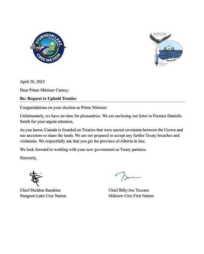 Looks like <a href="/ABDanielleSmith/">Danielle Smith</a> forgot that Jasper &amp; Banff are NATIONAL Parks, owned by Canada, &amp; the rest of AB is treaty territory.
Alberta First Nations just told Danni to cut the rhetoric &amp; fuck off!
#cdnpoli #cdnpolitics #abpoli