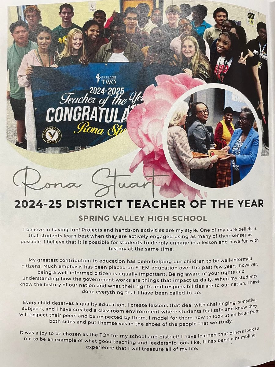 Congrats again to Mrs. Stuart, <a href="/RichlandTwo/">Richland School District Two</a>’s Teacher of the Year! Congrats also to Ms. Coulter for being named a <a href="/RichlandTwo/">Richland School District Two</a> Rookie Teacher of the Year Finalist! Thank you to the Richland Two Education Foundation for celebrating our Teachers of the Year. #SupportTeachers365