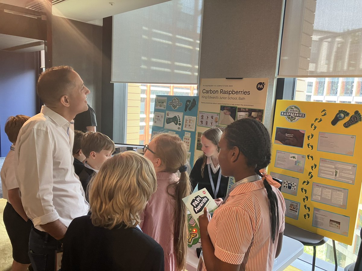 KESBathJunior's tweet image. The team are confidently preparing to showcase how their project helps reduce carbon emissions through personalised feedback. Their coding, logic and teamwork has been brilliant! #FutureTechLeaders #ComputingForGood @Google @googlecloud @PA_Consulting
#PAPiAwards25