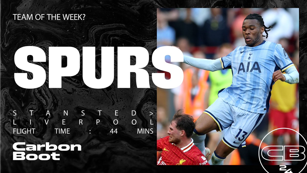 Gameweek 34’s Team of the Week is <a href="/SpursOfficial/">Tottenham Hotspur</a>. It looks like they flew to Liverpool and back for their game against <a href="/LFC/">Liverpool FC</a>. This journey would have taken 2hr 22 mins by train.

Departure: flightradar24.com/data/aircraft/…

Return: flightradar24.com/data/aircraft/…