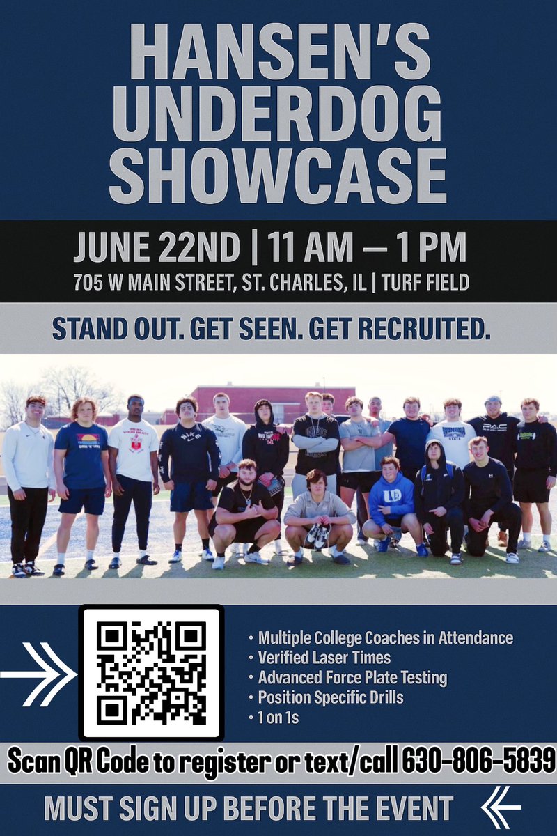 Logan Abrams (@loganabrams26) on Twitter photo Thank you, <a href="/underdogrush/">Underdog Training</a>, for the invitation. It’s an awesome opportunity for me!🔥
<a href="/CGTrojanFB/">Trojan Football</a> <a href="/EDGYTIM/">Timothy “EDGYTIM” OHalloran</a> <a href="/NWHPreps/">Northwest Herald Preps - Shaw Local</a> <a href="/FNDrive/">Friday Night Drive - Shaw Local</a> <a href="/sixstarfootball/">Six Star Football | PLUS+</a> <a href="/PrepRedzoneIL/">Prep Redzone Illinois</a> <a href="/247recruiting/">247Sports Recruiting</a> <a href="/RivalsCamp/">Rivals Camp Series</a> <a href="/akantecki/">Alex Kantecki</a> <a href="/hddngemscouting/">Jordan Amaskane, MBA</a> <a href="/underdogrush/">Underdog Training</a> <a href="/247Sports/">247Sports</a> Thank you, <a href="/underdogrush/">Underdog Training</a>, for the invitation. It’s an awesome opportunity for me!🔥
<a href="/CGTrojanFB/">Trojan Football</a> <a href="/EDGYTIM/">Timothy “EDGYTIM” OHalloran</a> <a href="/NWHPreps/">Northwest Herald Preps - Shaw Local</a> <a href="/FNDrive/">Friday Night Drive - Shaw Local</a> <a href="/sixstarfootball/">Six Star Football | PLUS+</a> <a href="/PrepRedzoneIL/">Prep Redzone Illinois</a> <a href="/247recruiting/">247Sports Recruiting</a> <a href="/RivalsCamp/">Rivals Camp Series</a> <a href="/akantecki/">Alex Kantecki</a> <a href="/hddngemscouting/">Jordan Amaskane, MBA</a> <a href="/underdogrush/">Underdog Training</a> <a href="/247Sports/">247Sports</a>