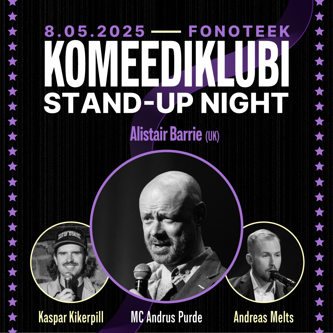 Komeediklubi (@komeediklubi) on Twitter photo Don't miss <a href="/AlistairBarrie/">Alistair Barrie</a> in Tallinn on May 8th! Plus English-language sets from <a href="/kikerpill/">Kaspar Kikerpill</a> <a href="/AndreasMelts/">andreasmelts</a> and <a href="/andruspurde/">Andrus Purde</a>. fienta.com/et/komeediklub… Don't miss <a href="/AlistairBarrie/">Alistair Barrie</a> in Tallinn on May 8th! Plus English-language sets from <a href="/kikerpill/">Kaspar Kikerpill</a> <a href="/AndreasMelts/">andreasmelts</a> and <a href="/andruspurde/">Andrus Purde</a>. fienta.com/et/komeediklub…