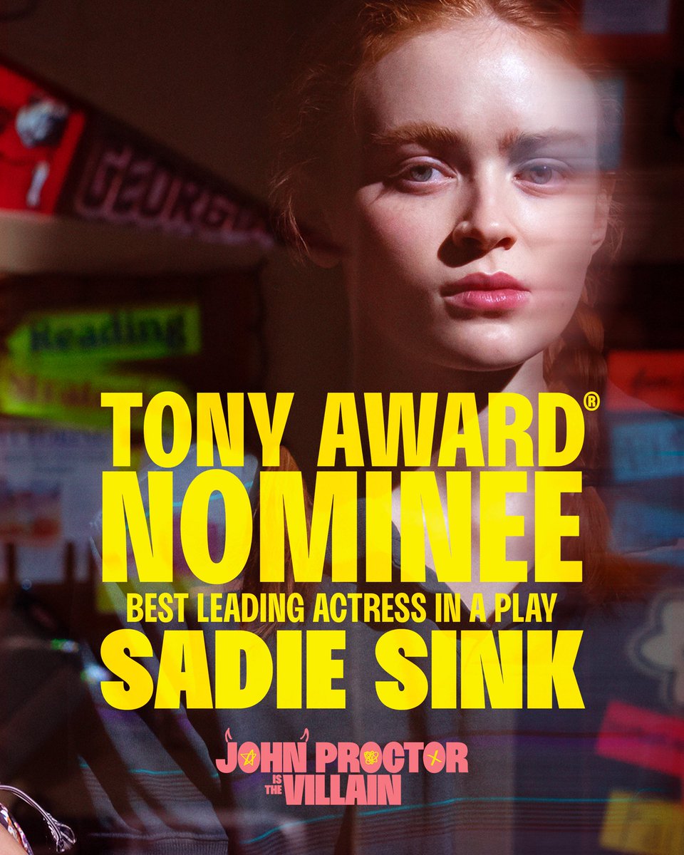 sadie sink. tony nominee for best actress in a leading role.