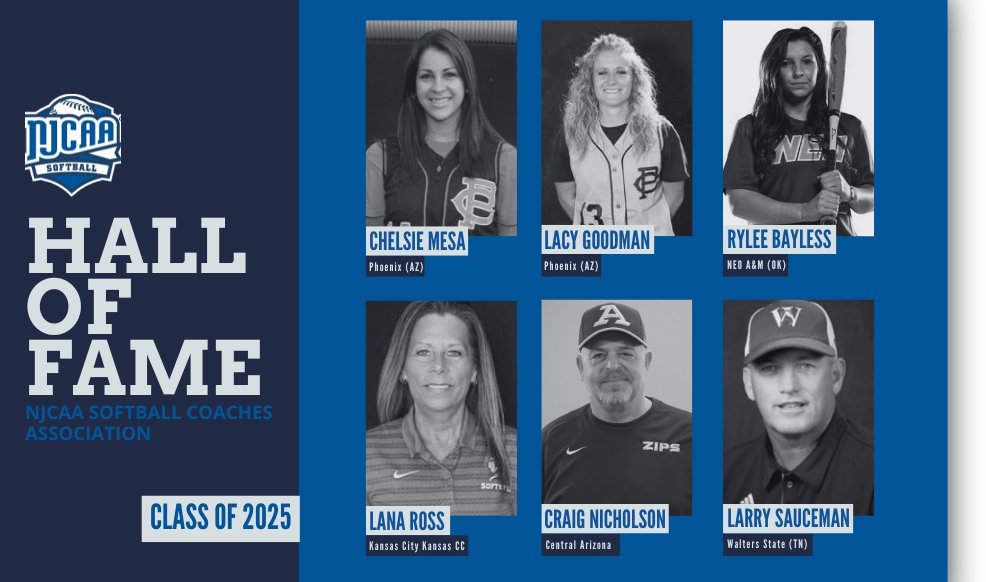 Six honorees have been inducted into the #NJCAASoftball Coaches Association Hall of Fame, as announced by the <a href="/NJCAA/">NJCAA</a>.  

Read more about the 2025 Class⤵️
njcaa.org/sports/sball/2…