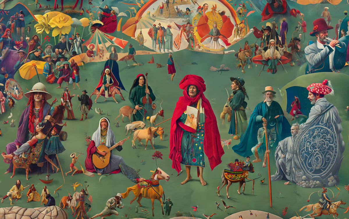 gm from Hippies Realm

- part of Possibility Spaces, a <a href="/sovrnart/">sovrn.art</a> drop

from mushroom-hatted man
someone inventing a new pan pipe
red-locked explorer rocking beads
and some friendly creatures on their several excellent legs
welcome
the festival extends in quite a few dimensions