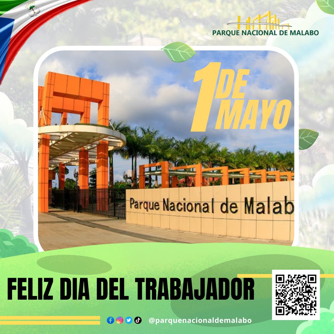 El Parque Nacional de Malabo felicita a sus empleados y al público en general por la festividad del 1° de mayo. #Diainternacionaldeltrabajador 

#ParqueNacionaldeMalabo 
#GuineaEcuatorial #guinea