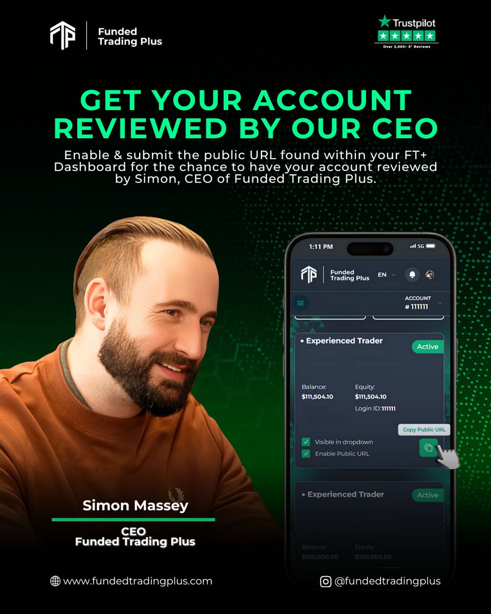 Want feedback directly from Simon, FT+ CEO?

Now’s your chance! Simon and Josh are recording a special podcast episode where they’ll review FT+ trading accounts and they want to feature YOU!

Whether you’ve passed, failed, or are currently funded, they’ll give honest, helpful