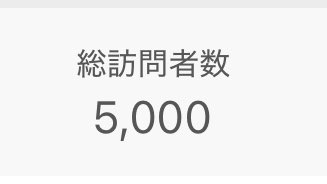 はじめて一年半くらい、ブログの総訪問者数が5000人になりました