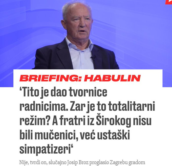 Kdo bi delal za Tita in komunisticno elito, ce ljudem ne bi dal pokradenih tovarn?
PS:
E burazeru, burazeru, ko bi radio za Tita, ak ne bi radnicima dao tvornice?