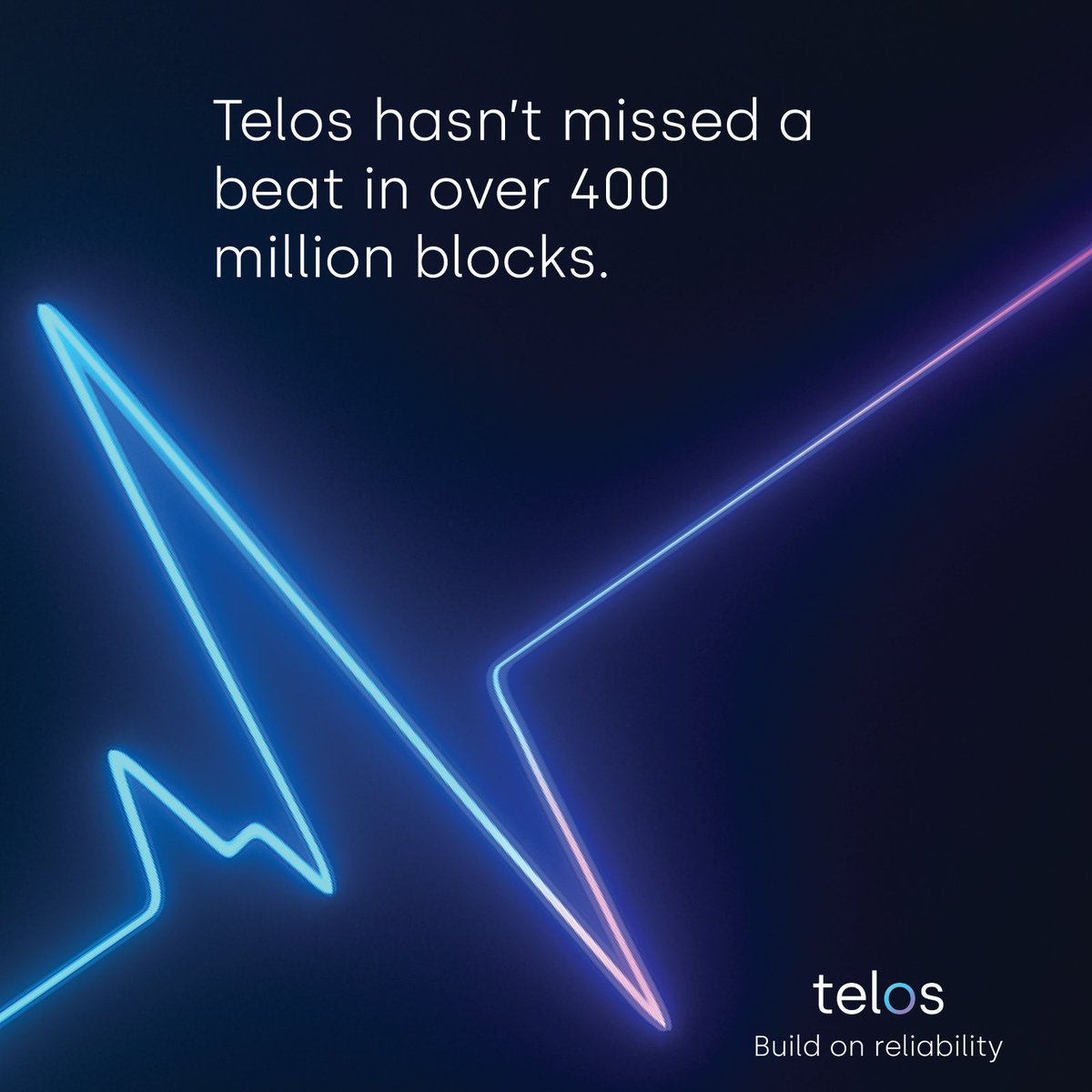 Trust is built on reliability, and Telos has never missed a beat in over 400 million blocks. 

Build on Telos - telos.net
Explore our ecosystem - telos.net/ecosystem